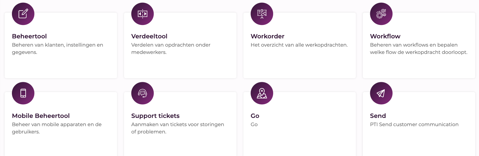 Dashboard met de tegel van de Verdeeltool