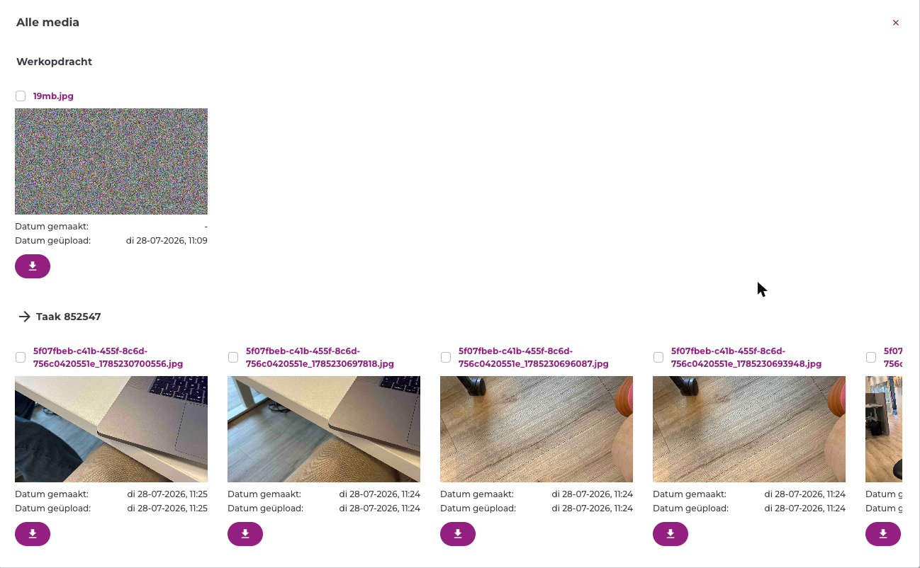 Venster Alle media met een galerij per niveau: Werkopdracht en Taak 852547